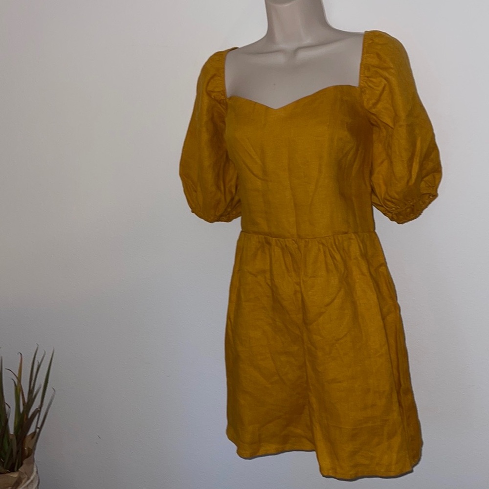 Reformation Mustard Yellow Mini Dress